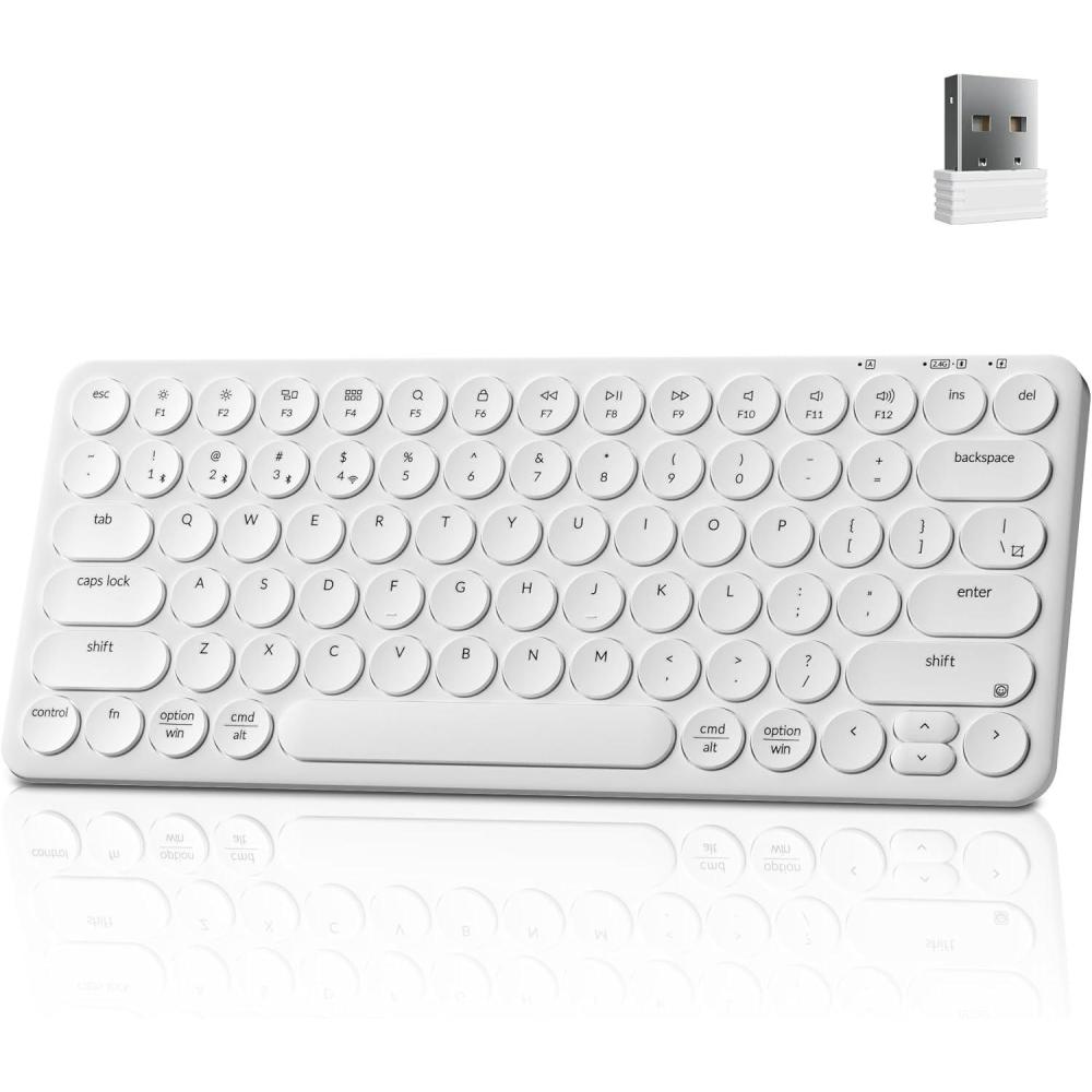 imageKeychron B3 Pro 75 UltraSlim Wireless Mechanical Keyboard 24GHz Bluetooth 52  Wired USB Connection Portable Silent White Bluetooth Keyboard for Mac Windows Linux Tablet PhoneWhite