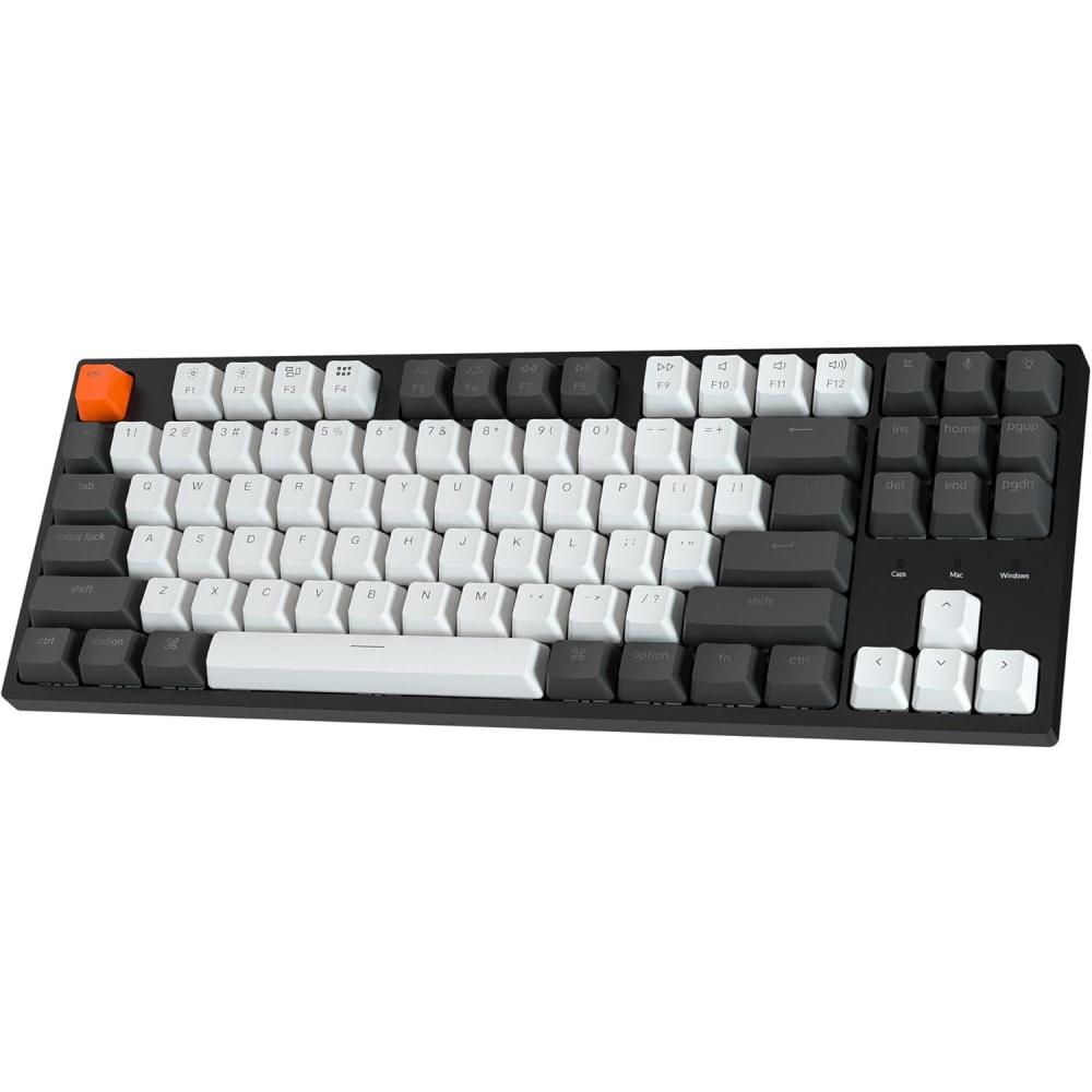 imageKeychron C1 TKL Mechanical Gaming Keyboard  Wired White LED Backlit Compact Keyboard with Tactile Mechanical Switches Compatible with Mac ampamp WindowsGateron G Pro Red Switch