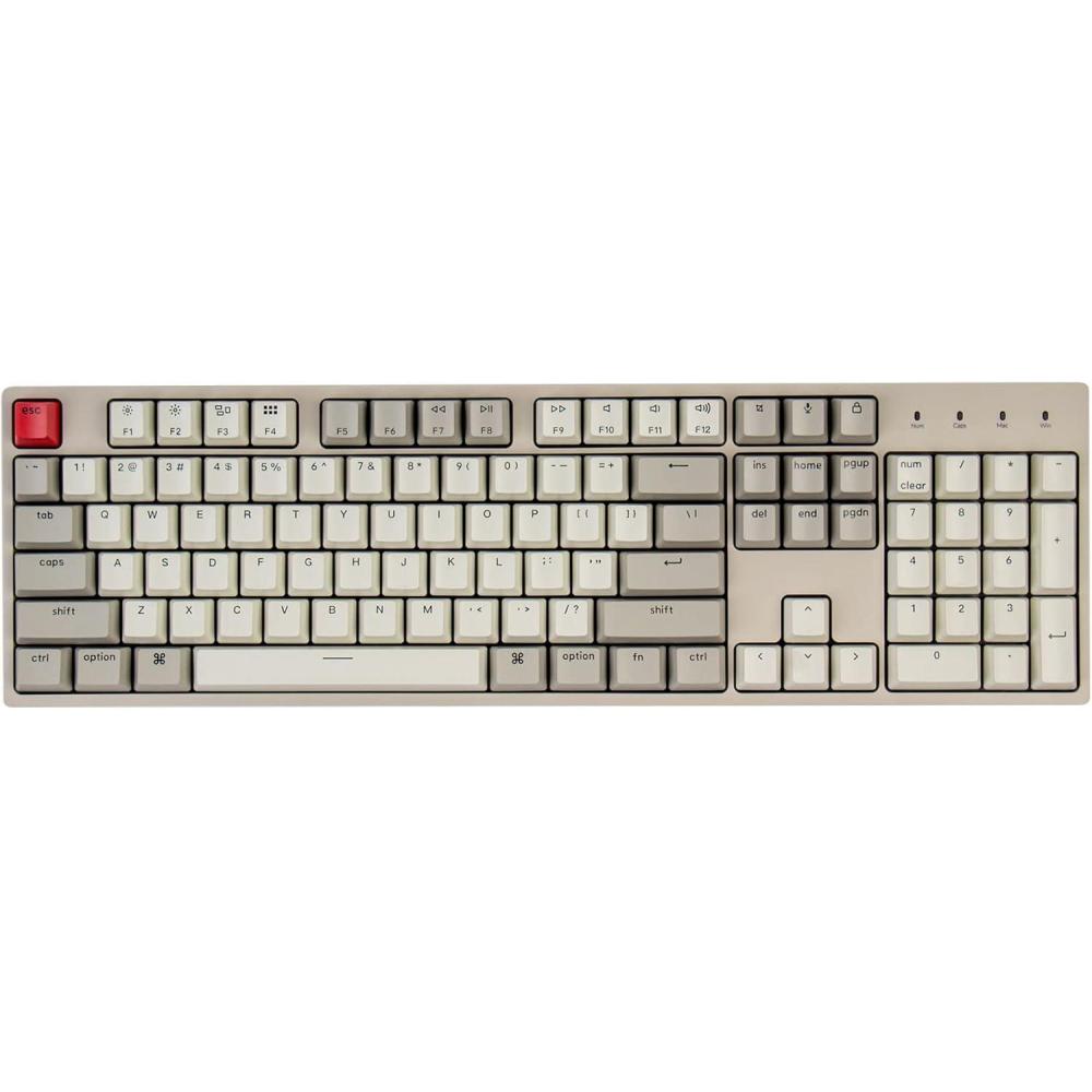 imageKeychron C2 Full Size Wired Mechanical Keyboard Compatible with Mac Keychron Brown Switch 104 Keys ABS Retro Color Keycaps Gaming Keyboard for Windows USBC TypeC Braid CableKeychron Red Switch