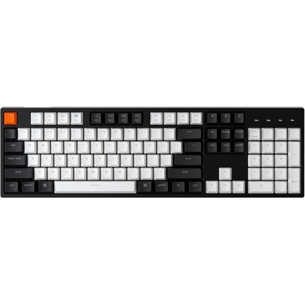 imageKeychron C2 Full Size Wired Mechanical Keyboard for Mac Hotswappable Gateron G Pro Brown Switch RGB Backlight 104 Keys ABS keycaps Gaming Keyboard for Windows USBC TypeC Braid CableHotswap Gateron G Pro Red Switch