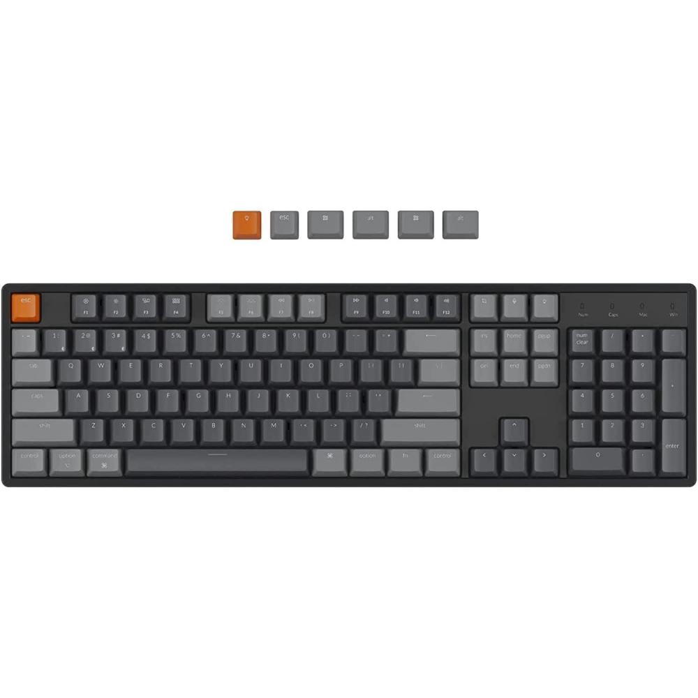 imageKeychron K10 Full Size Layout 104Key Wireless Mechanical Keyboard HotSwappable RGB Backlight with Gateron G Pro Brown Switch Aluminum BluetoothWired Gaming Keyboard for Mac WindowsGateron Red Switch