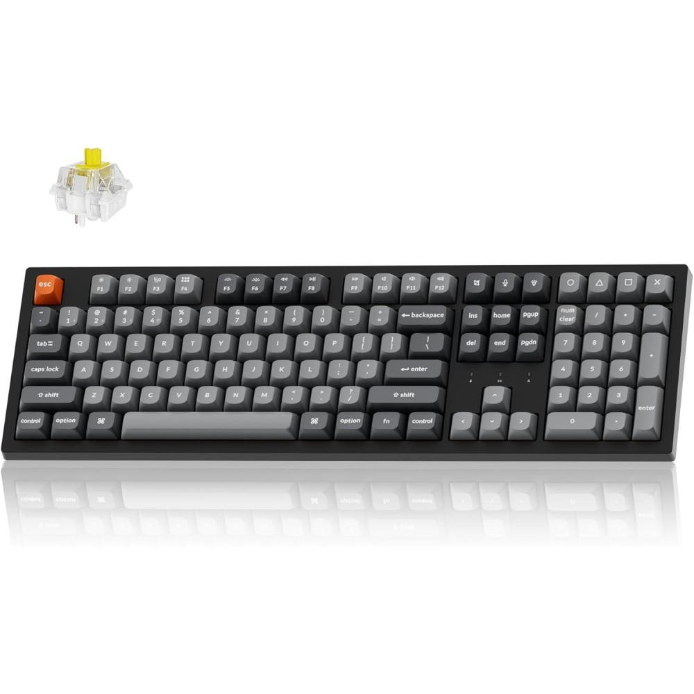 imageKeychron K10 Max Wireless Custom Mechanical Keyboard QMK 24 GHz Bluetooth FullSize with Hotswappable Keychron Super Red Switch Compatible with Mac Windows Linux RGB BacklitHotswap Keychron Super Banana Switch