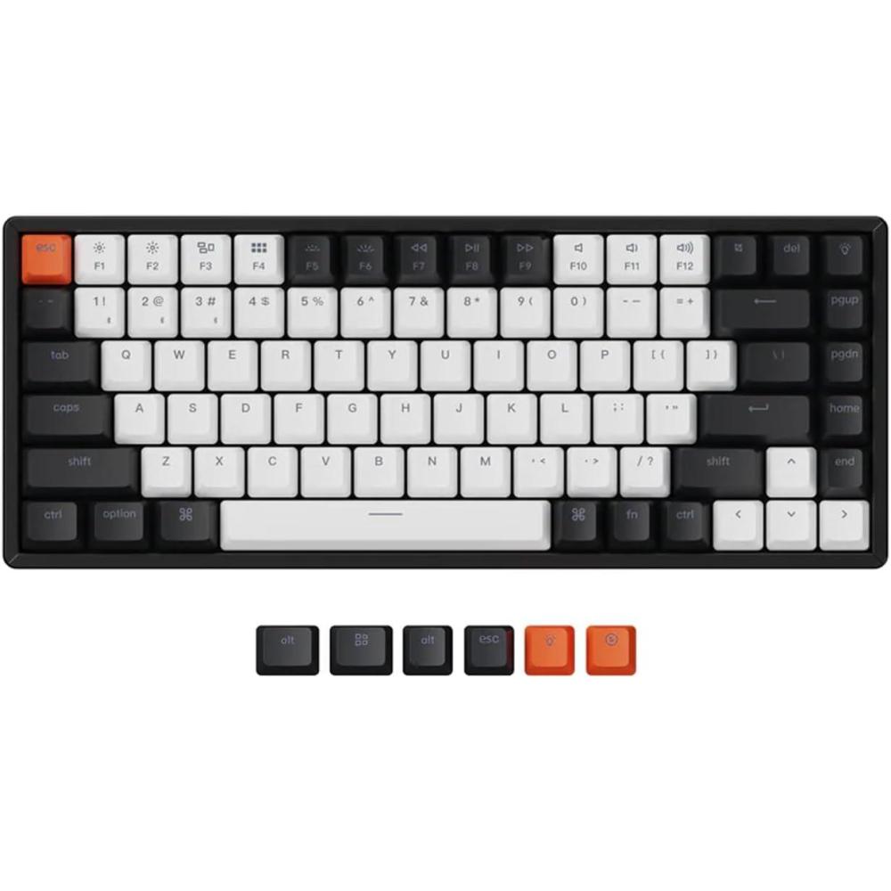imageKeychron K2 75 Layout 84 Keys Hotswappable Bluetooth WirelessUSB Wired Mechanical Keyboard with Super Red SwitchDoubleShot PBT KeycapsRGB BacklightAluminum Frame for Mac Windows Version 2Gateron Red Switch