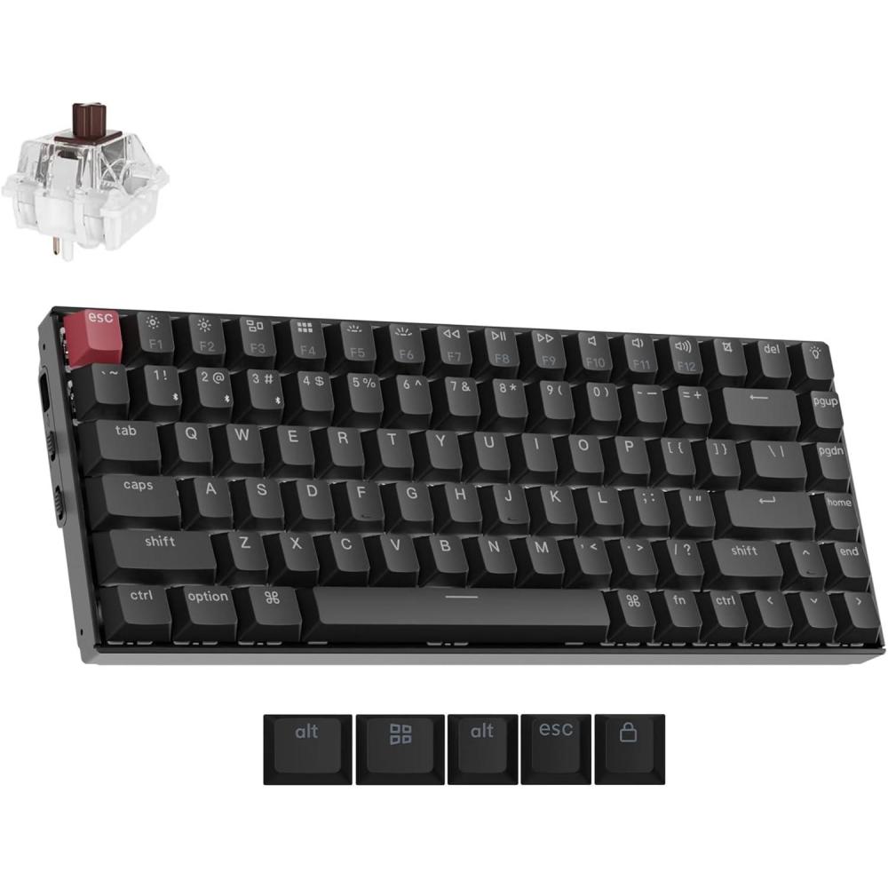imageKeychron K2 75 Layout Bluetooth Wireless Mechanical Keyboard K Pro Brown SwitchWhite LED BacklitUSB CAnti GhostingNKey Rollover 84 Keys Gaming Keyboard for Mac WindowsVersion 2Keychron Super Brown Switch