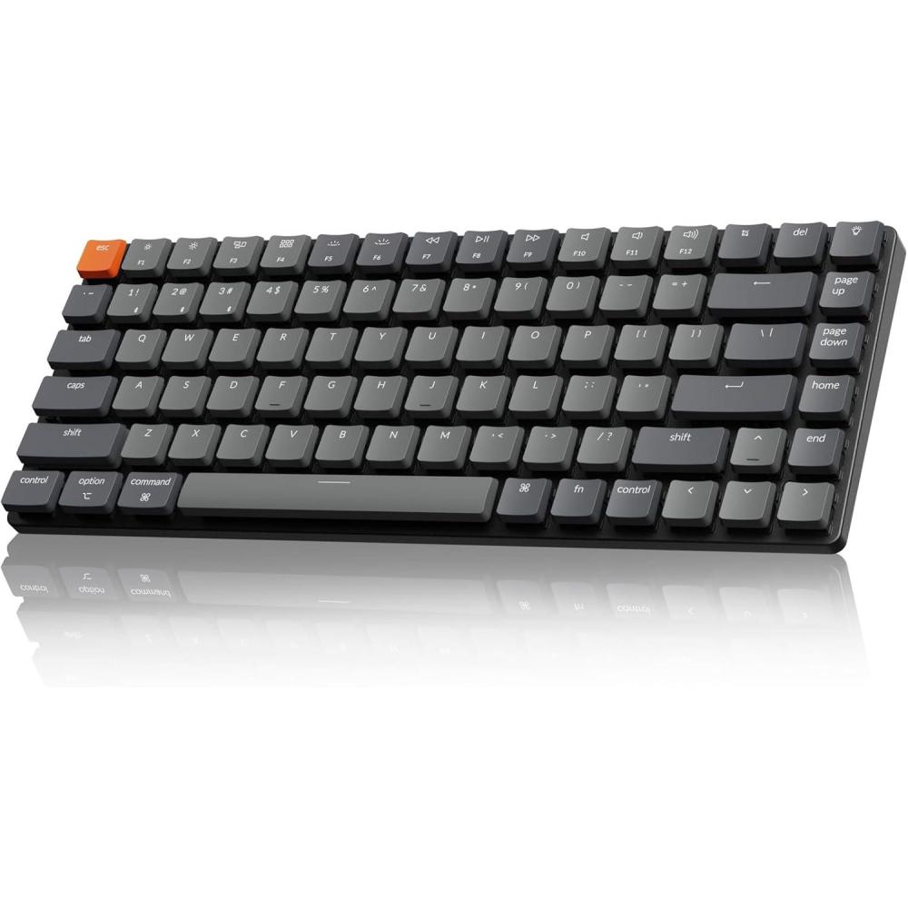 imageKeychron K3 Version 2 84 Keys UltraSlim Wireless BluetoothUSB Wired Mechanical Keyboard with White LED Backlit LowProfile Keychron Mechanical Brown Switch Compatible with Mac WindowsKeychron Brown Switch