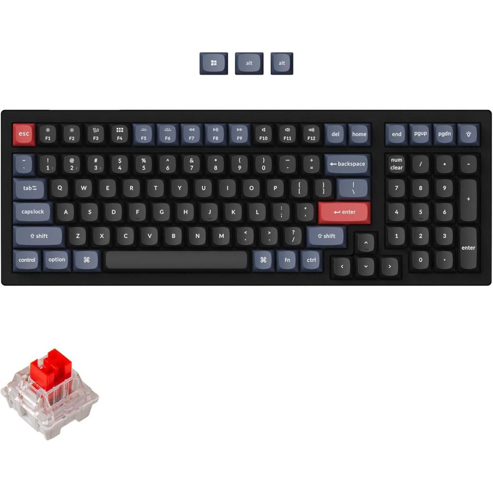 imageKeychron K4 Pro Custom Mechanical Keyboard with HotSwappable K Pro Red Switch QMKVIA Programmable Macro Wireless BluetoothWired USB Keyboard White LED Backlit for Mac Windows LinuxHotswap K Pro Red