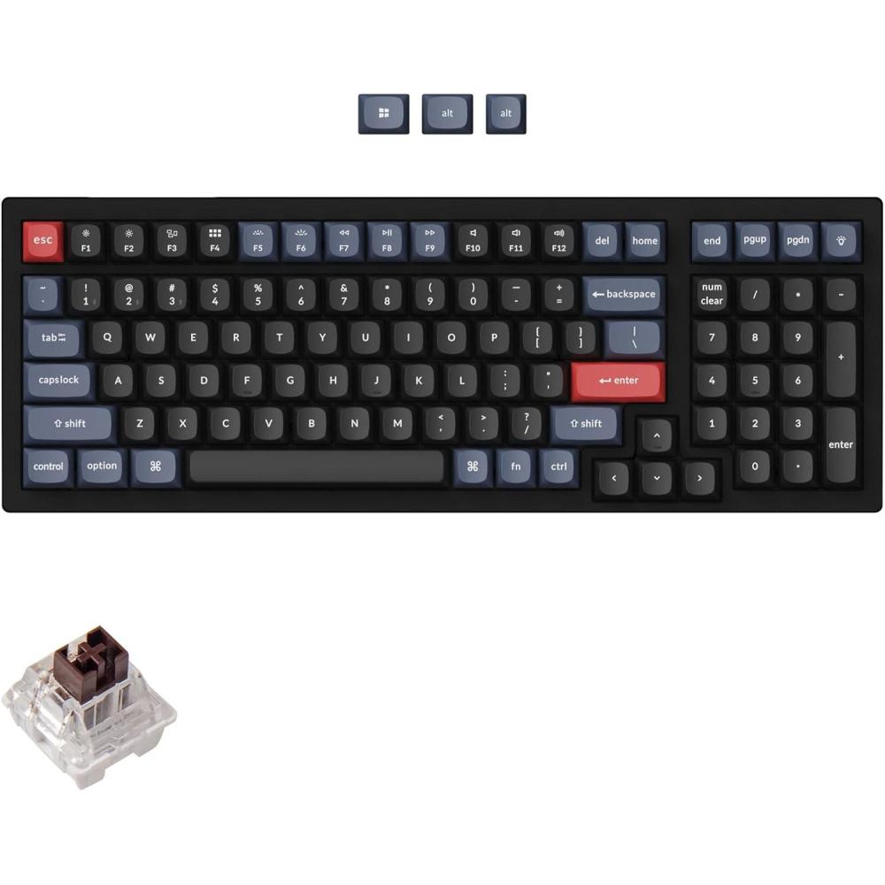 imageKeychron K4 Pro Custom Mechanical Keyboard with HotSwappable K Pro Red Switch QMKVIA Programmable Macro Wireless BluetoothWired USB Keyboard White LED Backlit for Mac Windows LinuxHotswap K Pro Brown