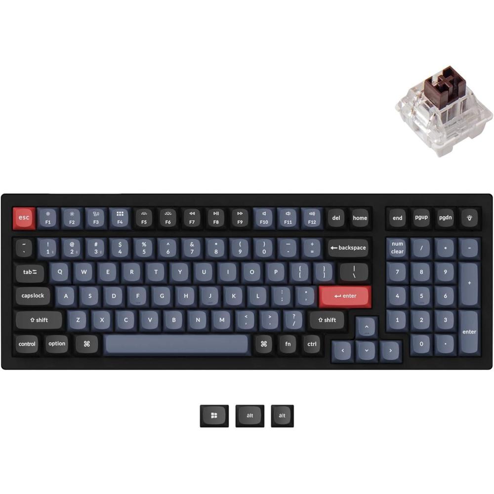 imageKeychron K4 Pro Custom Wireless Mechanical Keyboard 96 Keys Hotswappable QMKVIA Programmable Macro with K Pro Brown Switch RGB Backlit Compatible Mac Windows Linux  BlackKeychron K Pro Brown Switch