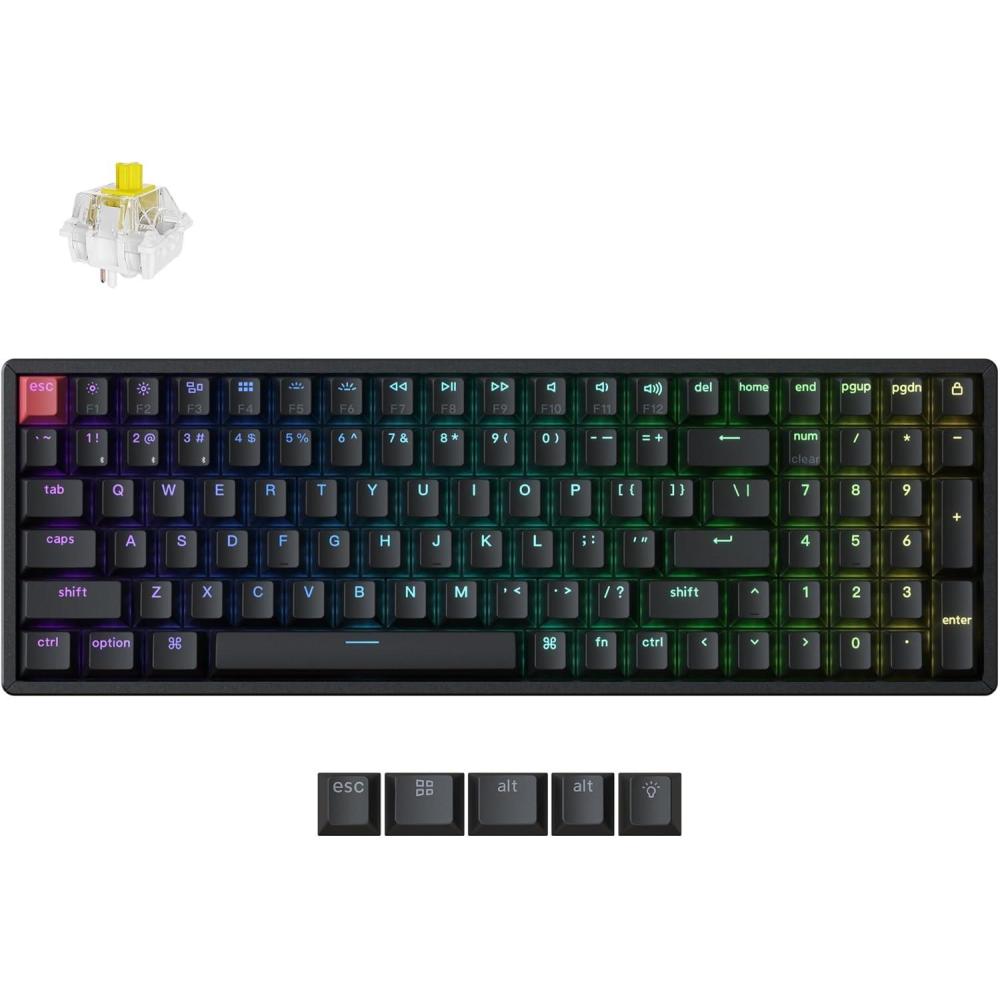 imageKeychron K4 RGB Hot Swappable Mechanical Keyboard 96 Layout Bluetooth WirelessUSB Wired Computer Keyboard with Gateron G Pro Red Switch Aluminum Frame for Mac WindowsVersion 2Keychron Super Banana Switch