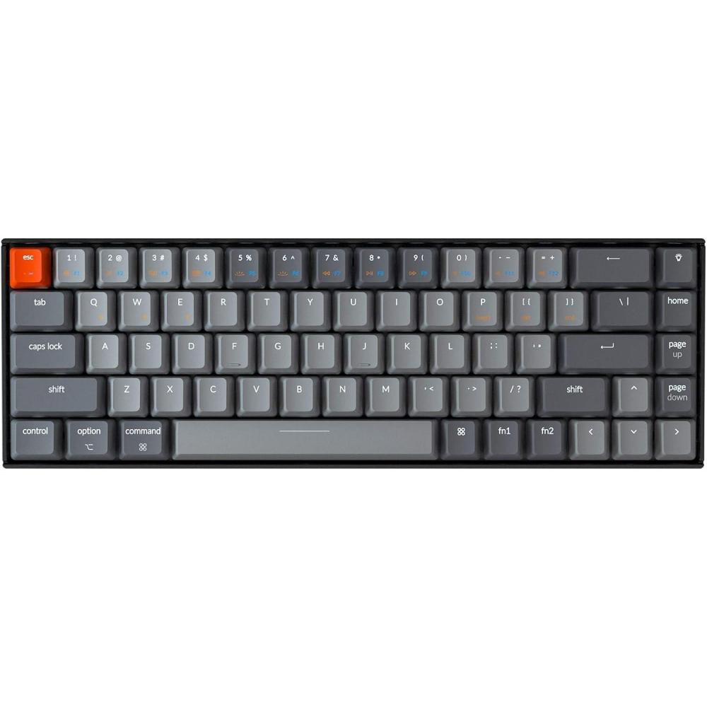 imageKeychron K6 Hot Swappable Wireless Bluetooth 51Wired Mechanical Gaming Keyboard 65 Compact 68Key RGB LED BacklightGateron G Pro Blue SwitchRechargeable Battery Compatible with Mac WindowsGateron G Pro Blue Switch