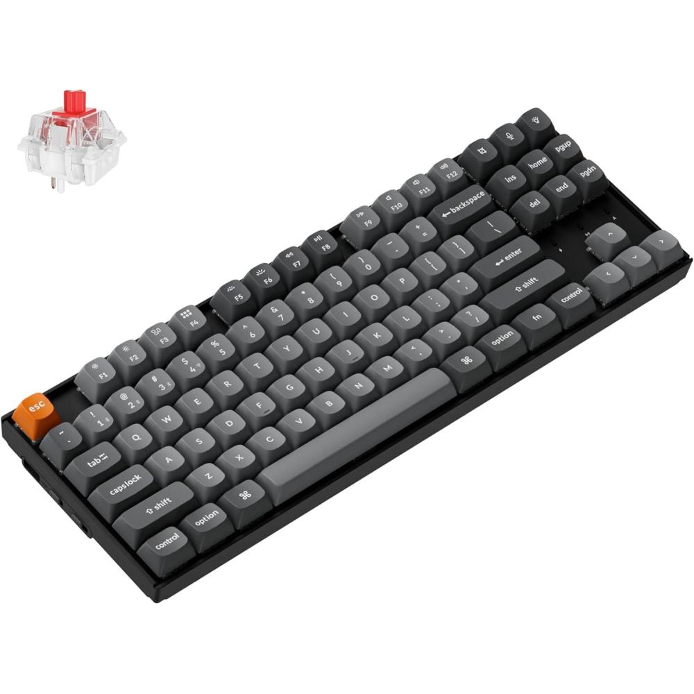 imageKeychron K8 Max Custom Mechanical Keyboard Wireless TKL 24 GHzBluetooth 51Wired QMK Programmable RGB HotSwappable with Keychron Super Brown Switch Compatible with Mac Windows LinuxHotSwap Keychron Super Red Switch