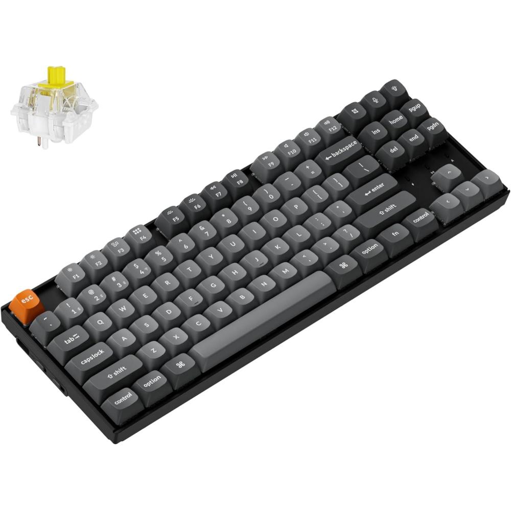 imageKeychron K8 Max Custom Mechanical Keyboard Wireless TKL 24 GHzBluetooth 51Wired QMK Programmable RGB HotSwappable with Keychron Super Brown Switch Compatible with Mac Windows LinuxHotSwap Keychron Super Banana Switch