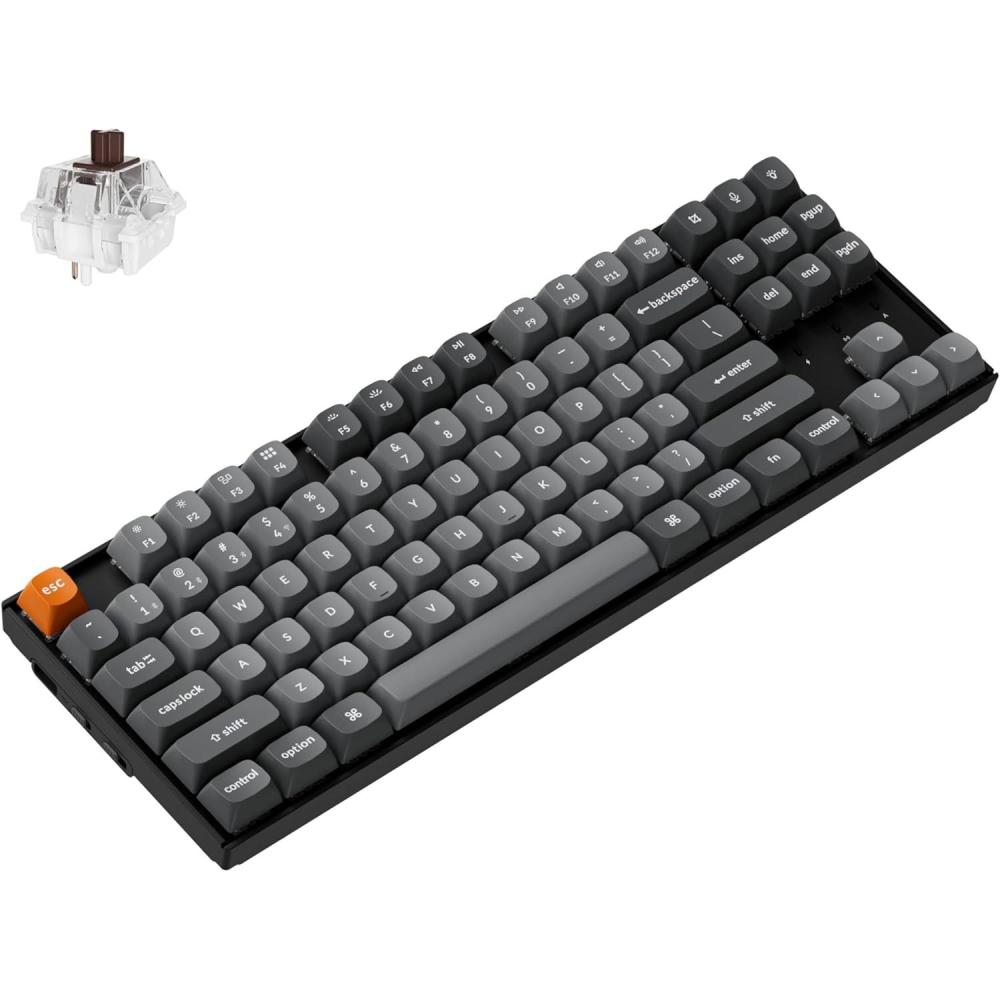 imageKeychron K8 Max Custom Mechanical Keyboard Wireless TKL 24 GHzBluetooth 51Wired QMK Programmable RGB HotSwappable with Keychron Super Brown Switch Compatible with Mac Windows LinuxHotSwap Keychron Super Brown Switch