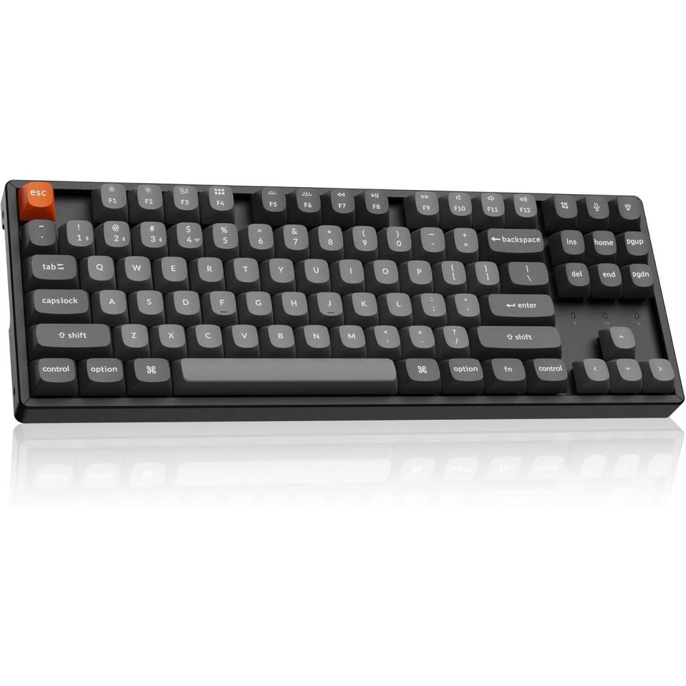 imageKeychron K8 Max TKL Wireless Mechanical Keyboard QMK 24 GHzBluetooth 51Wired with Aluminum Frame RGB Backlit HotSwappable Programmable Keychron Super Red Switch for Mac Windows Linux