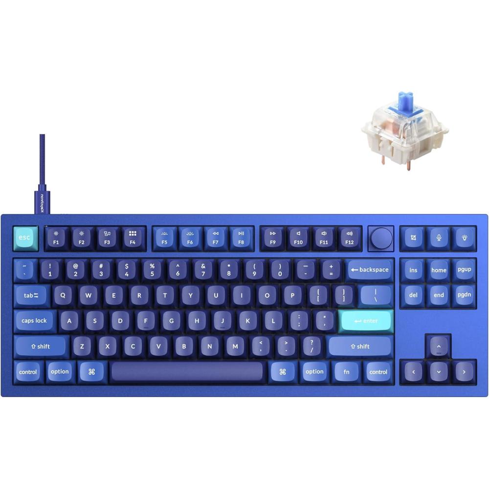 imageKeychron Q3 RGB Tenkeyless Layout QMKVIA Programmable Macro Hotswappable Wired Custom Mechanical Keyboard with Gateron G Pro Blue Switch Double Gasket Compatible with Mac Windows Linux BlueHotswap RGB Gateron G Pro Blue Switch