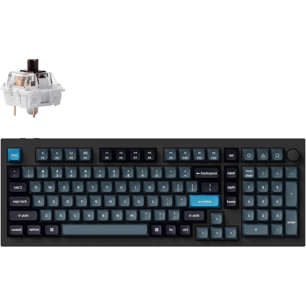 imageKeychron Q5 Pro Wireless QMKVIA Mechanical Keyboard 96 Layout Programmable Knob Full Aluminum DoubleGasket Design Hotswappable K Pro Red Switch for Mac Windows Linux BlackHotswappable K Pro Brown Switch