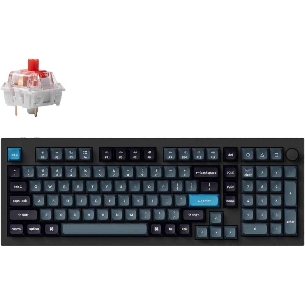 imageKeychron Q5 Pro Wireless QMKVIA Mechanical Keyboard 96 Layout Programmable Knob Full Aluminum DoubleGasket Design Hotswappable K Pro Red Switch for Mac Windows Linux  BlackHotswappable K Pro Red Switch