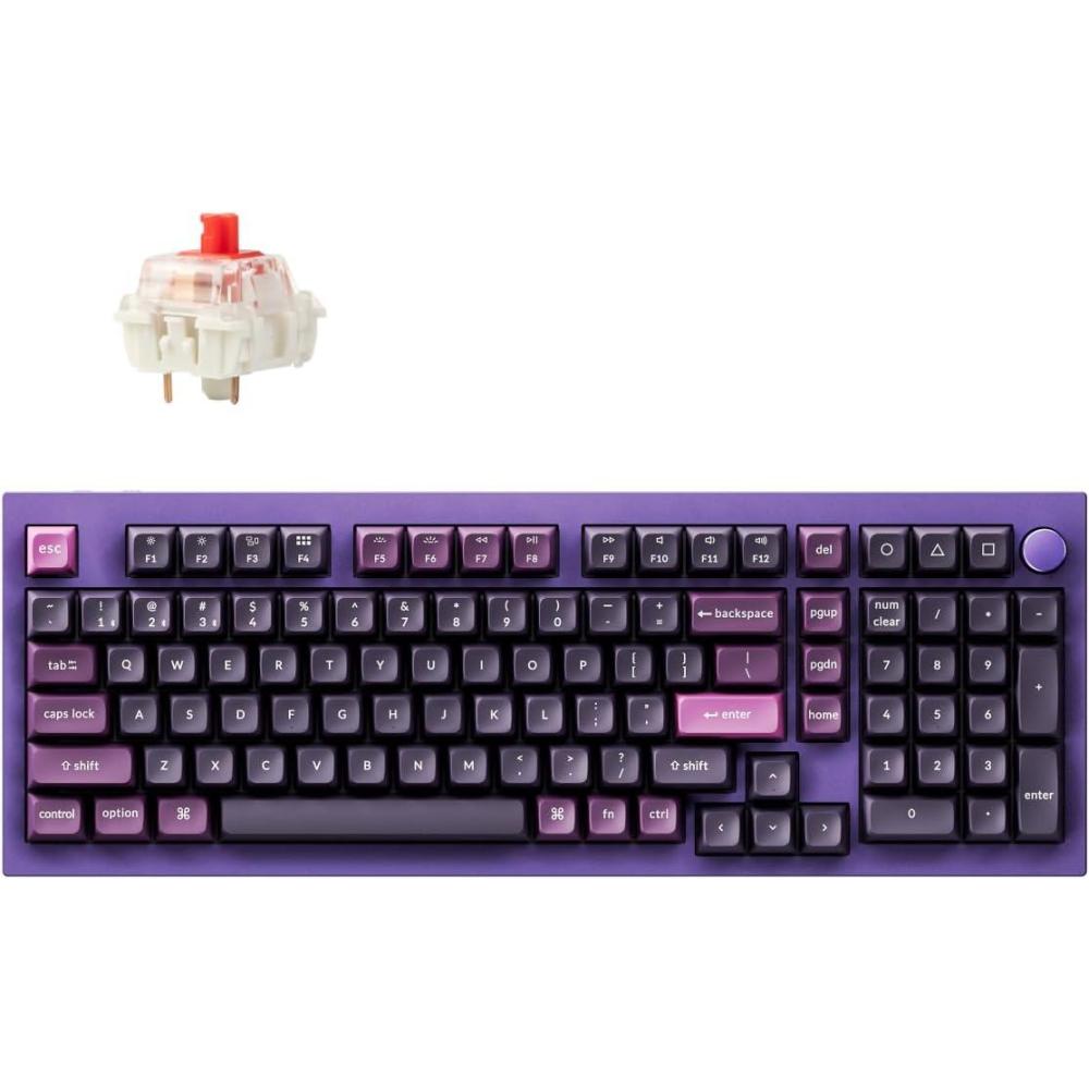 imageKeychron Q5 Pro Wireless QMKVIA Mechanical Keyboard Full Customizable 96 Layout with Programmable Knob Hotswappable K Pro Brown Switch Compatible with Mac Windows Linux  PurpleHotswappable K Pro Red Switch