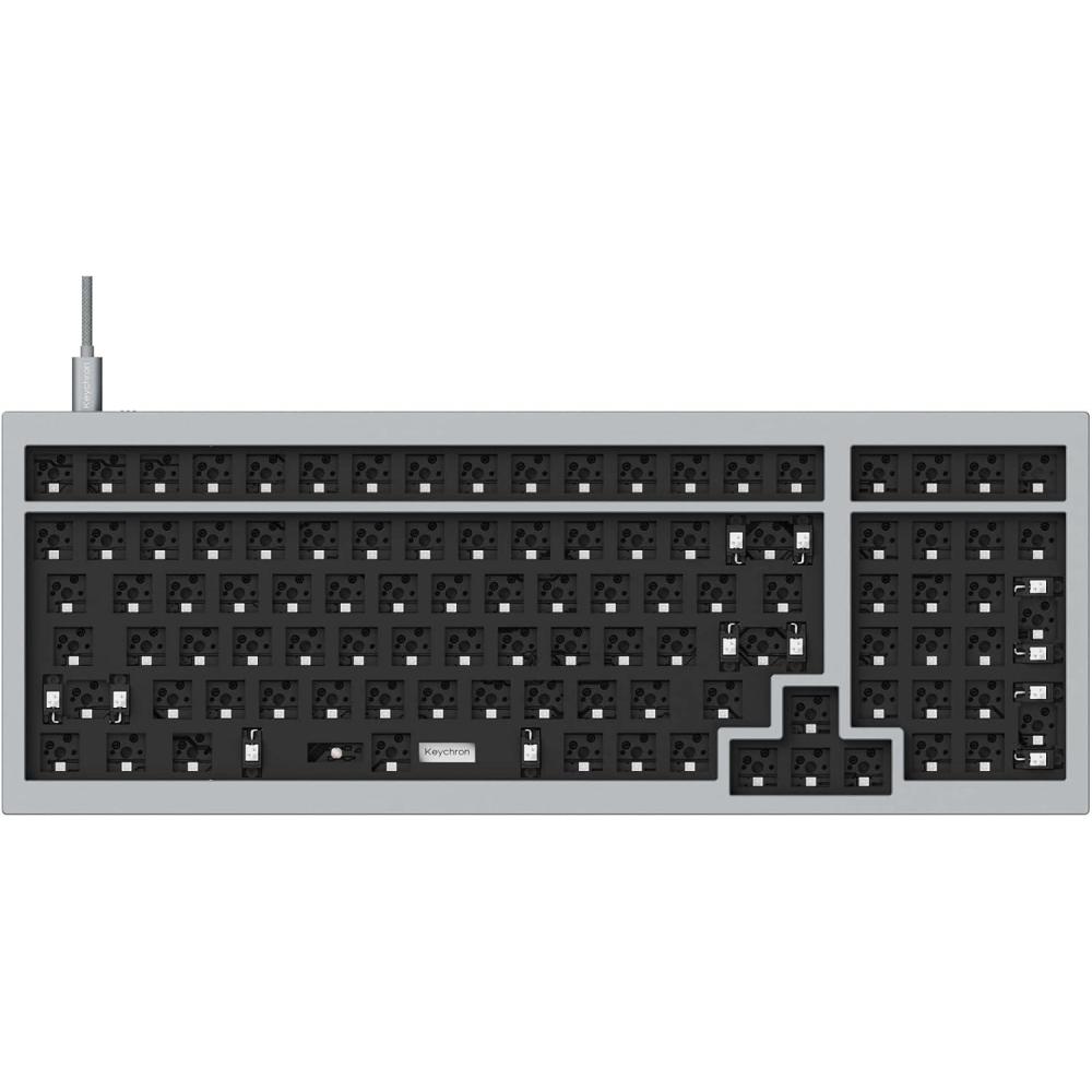 imageKeychron Q5 Wired Custom Mechanical Keyboard Full Aluminum Barebone Version HotSwappable 96 Layout DoubleGasket DIY Kit QMKVIA Programmable Macro Compatible with Mac Windows Linux  BlueGrey