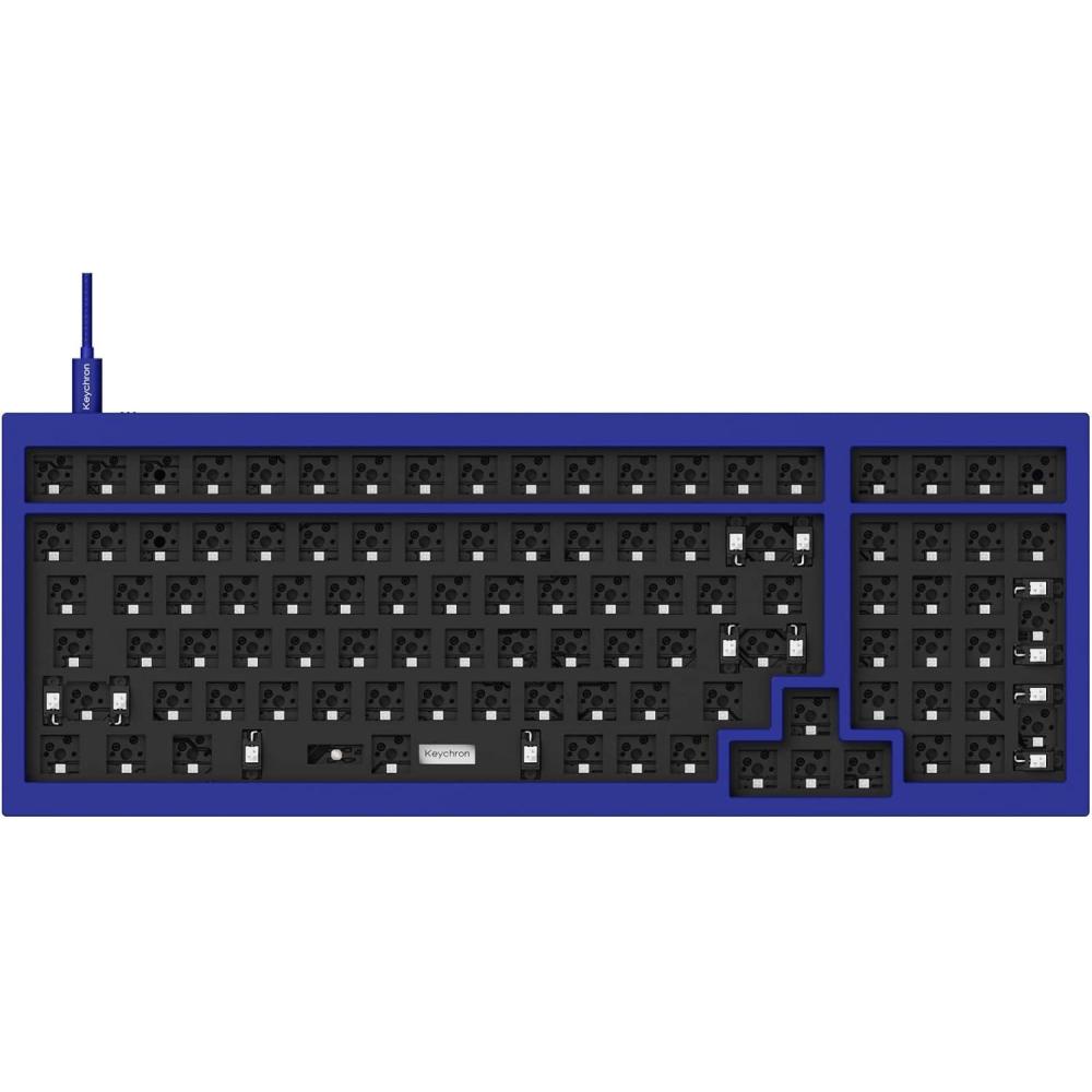 imageKeychron Q5 Wired Custom Mechanical Keyboard Full Aluminum Barebone Version HotSwappable 96 Layout DoubleGasket DIY Kit QMKVIA Programmable Macro Compatible with Mac Windows Linux  BlueBlue