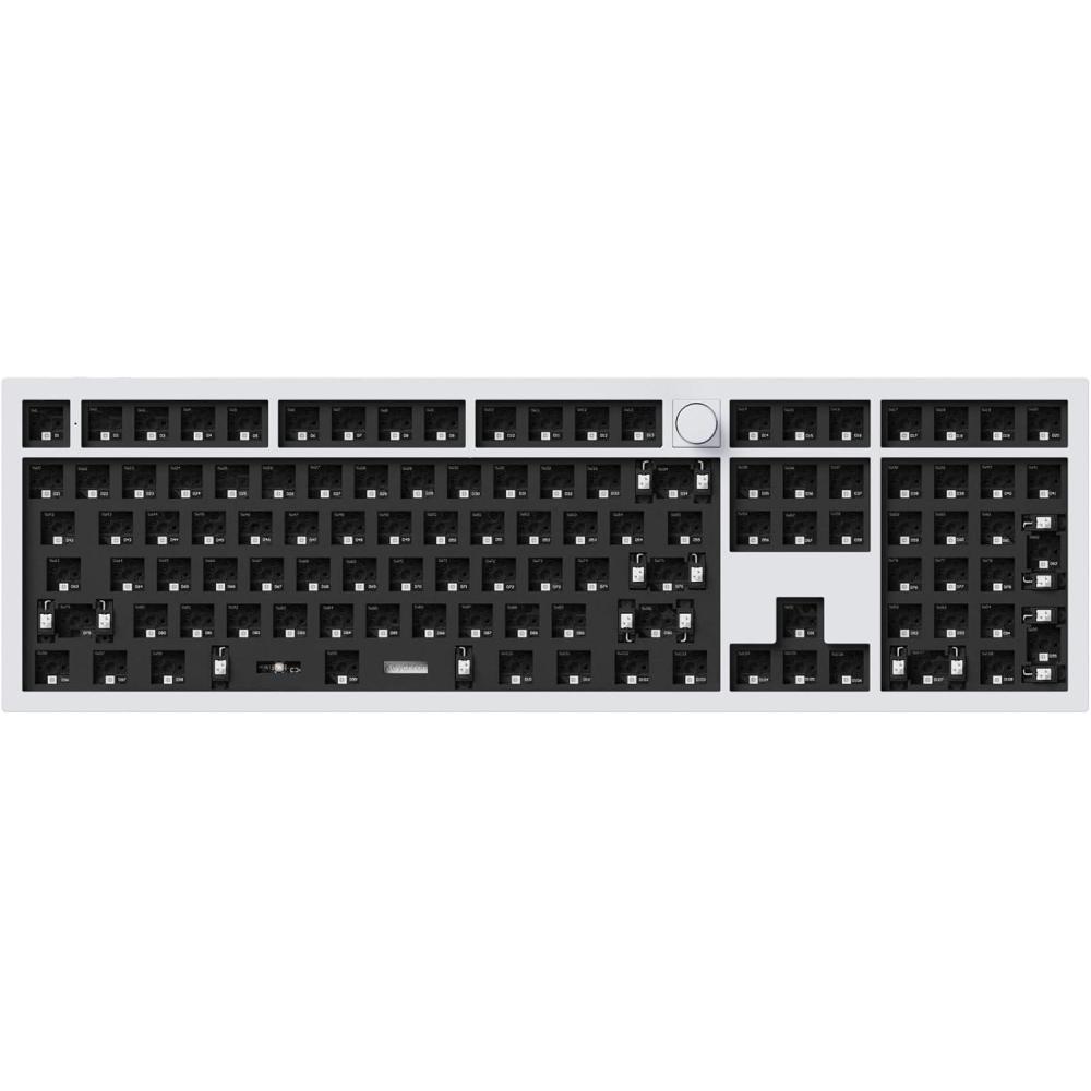 imageKeychron Q6 Pro FullMetal QMKVIA Programmable Knob Wireless BluetoothWired USB Custom Mechanical Keyboard Barebone Version Full Size Layout Hot Swappable RGB Backlit for Mac Windows LinuxWhiteWhite