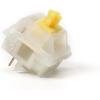 Keychron Gateron KS-3 Milky Pro Yellow Linear Mechanical Keyboard Switches, 110PCS, 5-Pin Hot-Swappable, 50±15gf Actuation, Gold Alloy Contact, Factory Pre-Lubed