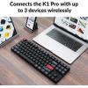Keychron K1 Pro RGB Ultra-Slim QMK/VIA Custom Bluetooth Wireless/USB Wired Mechanical Keyboard with Low-Profile Gateron Brown Switch, PBT Keycaps TKL Layout Computer Keyboard for Mac Windows Linux(Brown)