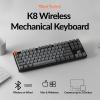 Keychron K8 Tenkeyless Wireless Mechanical Keyboard for Mac, White Backlight, Bluetooth, Multitasking, Type-C Wired Gaming Keyboard for Windows with Brown Switch(Silent Red Switch)