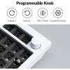 Keychron Q5 Pro Custom Wireless QMK/VIA Mechanical Keyboard Barebone, 96% Layout with Programmable Knob Double-Gasket Design, Hot-Swappable RGB Backlit Compatible with Mac Windows Linux – Gray(White)