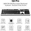 Keychron Q6 Pro Full-Metal QMK/VIA Programmable Knob Wireless Bluetooth/Wired USB Custom Mechanical Keyboard Barebone Version, Full Size Layout Hot Swappable RGB Backlit for Mac Windows Linux(White)(White)