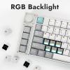 LEMOKEY L3 TKL Layout Wireless QMK/Launcher Full-Metal Hot-Swappable RGB Backlight Custom Mechanical Keyboard for Windows/Linux, Gateron Banana Switch, Fully Assembled Knob – Silver
