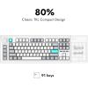 LEMOKEY L3 TKL Layout Wireless QMK/Launcher Full-Metal Hot-Swappable RGB Backlight Custom Mechanical Keyboard for Windows/Linux, Gateron Banana Switch, Fully Assembled Knob – Silver