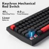 LEMOKEY X4 QMK Wired Mechanical Keyboard, 75% Layout North-Facing Red Backlit, Shine-Through Double-Shot ABS Keycaps with Linear Red Mechanical Switch for Windows