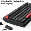 LEMOKEY X4 QMK Wired Mechanical Keyboard, 75% Layout North-Facing Red Backlit, Shine-Through Double-Shot ABS Keycaps with Linear Red Mechanical Switch for Windows