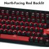 LEMOKEY X4 QMK Wired Mechanical Keyboard, 75% Layout North-Facing Red Backlit, Shine-Through Double-Shot ABS Keycaps with Linear Red Mechanical Switch for Windows