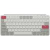 Keychron B1 Pro Ultra-Slim ZMK/Launcher Wireless Bluetooth 2.4 GHz/Wired Connection Keyboard for Mac Windows Linux – White(Retro Red)