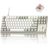 Keychron C1 Pro 8K QMK Custom Wired Mechanical Keyboard, Launcher Support with Hot-Swappable Silent Red Switch TKL Layout, PBT Keycaps Compatible for Mac Windows Linux(Swappable Silent Red Switch)