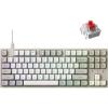 Keychron C1 Pro 8K QMK Custom Wired Mechanical Keyboard, Launcher Support with Hot-Swappable Silent Red Switch TKL Layout, PBT Keycaps Compatible for Mac Windows Linux(Swappable Red Switch)