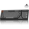 Keychron K4 Max Wireless Mechanical Keyboard, 96% Layout QMK 2.4 GHz/Bluetooth 5.1/Wired, White Backlit with Hot-swappable Keychron Super Banana Switch for Mac Windows Linux(Hot-Swap Keychron Super Brown Switch)