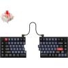Keychron Q11 QMK/VIA TKL Split Keyboard Ergonomic, 91 Keys 75% Layout Wired Mechanical Gaming Keyboard Mac & Windows with Full Alu Frame, PBT Keycaps & Knobs, RGB Backlight Hot-Swappable Red Switch(Carbon Black – A with Gateron G Pro Red Switch)