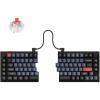 Keychron Q11 QMK/VIA TKL Split Keyboard Ergonomic, 91 Keys 75% Layout Wired Mechanical Gaming Keyboard Mac & Windows with Full Alu Frame, PBT Keycaps & Knobs, RGB Backlight Hot-Swappable Red Switch(Carbon Black – A with Keychron Super Red Switch)