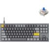 Keychron Q3 Wired Custom Mechanical Keyboard Knob Version, TKL QMK/VIA Programmable Macro with Hot-swappable Gateron G Pro Blue Switch Double Gasket Compatible with Mac Windows Linux (Grey)(Hot-swap Gateron G Pro Blue Switch)
