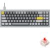 Keychron Q7 70% Layout Hot-Swappable RGB Wired Custom Mechanical Keyboard Compatible with Mac Windows Linux, QMK/VIA Programmable Macro Gateron G Pro Red Switch Double Gasket Kit Full Aluminum-Blue(Gateron G Pro Red Switch – Grey)