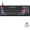 Keychron Q7 70% Layout Hot-Swappable RGB Wired Custom Mechanical Keyboard Compatible with Mac Windows Linux, QMK/VIA Programmable Macro Gateron G Pro Red Switch Double Gasket Kit Full Aluminum-Blue(Gateron G Pro Blue Switch – Black)