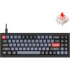 Keychron Q7 Wired Custom Mechanical Keyboard, 70% Layout QMK/VIA Programmable Macro with Hot-swappable Gateron G Pro Brown Switch Double Gasket Compatible with Mac Windows Linux (Black – New)(Hot-swap Gateron G Pro Red Switch)