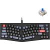 Keychron Q8 Wired Custom Mechanical Keyboard, 65% Alice Layout QMK/VIA Programmable with Hot-swappable Gateron G Pro Blue Switch Double Gasket Compatible with Mac Windows Linux (Black)(Blue Switch)