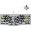 Keychron Q8 Wired Custom Mechanical Keyboard, 65% Alice Layout QMK/VIA Programmable with Hot-swappable Gateron G Pro Blue Switch Double Gasket Compatible with Mac Windows Linux (Grey)(Blue Switch)
