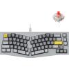 Keychron Q8 Wired Custom Mechanical Keyboard, 65% Alice Layout QMK/VIA Programmable with Hot-swappable Gateron G Pro Blue Switch Double Gasket Compatible with Mac Windows Linux (Grey)(Red Switch)