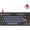 Keychron V1 Wired Custom Mechanical Keyboard, 75% Layout QMK/VIA Programmable Macro with Hot-swappable Keychron K Pro Brown Switch Compatible with Mac Windows Linux (Frosted Black – Translucent)(Hot-swap Keychron K Pro Red Switch)