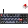 Keychron V3 Wired Custom Mechanical Keyboard Knob Version, TKL QMK/VIA Programmable Macro with Hot-swappable Keychron K Pro Red Switch Compatible with Mac Windows Linux (Frosted Black-Translucent)(Hot-swap Keychron K Pro Red Switch)